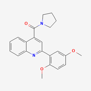 2-(2,5-DIMETHOXYPHENYL)-4-(PYRROLIDINE-1-CARBONYL)QUINOLINE