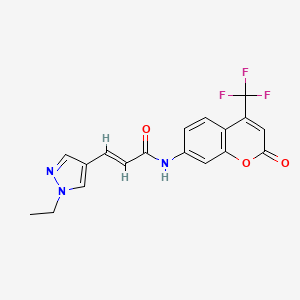 3-(1-ethyl-1H-pyrazol-4-yl)-N-[2-oxo-4-(trifluoromethyl)-2H-chromen-7-yl]acrylamide