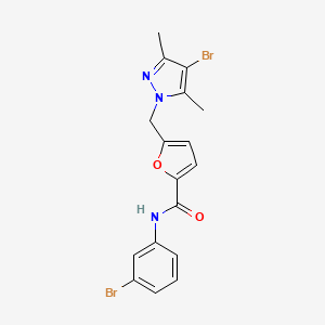 5-[(4-bromo-3,5-dimethyl-1H-pyrazol-1-yl)methyl]-N-(3-bromophenyl)-2-furamide