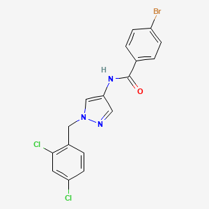 molecular formula C17H12BrCl2N3O B3590489 4-bromo-N-[1-(2,4-dichlorobenzyl)-1H-pyrazol-4-yl]benzamide 