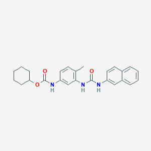 molecular formula C25H27N3O3 B3590556 cyclohexyl N-[4-methyl-3-(naphthalen-2-ylcarbamoylamino)phenyl]carbamate 