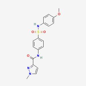 molecular formula C18H18N4O4S B3590582 N-{4-[(4-METHOXYANILINO)SULFONYL]PHENYL}-1-METHYL-1H-PYRAZOLE-3-CARBOXAMIDE 