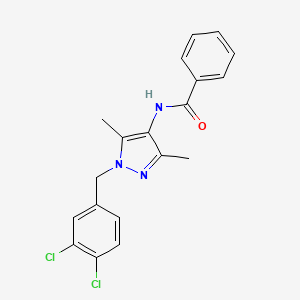 molecular formula C19H17Cl2N3O B3590620 N-[1-(3,4-dichlorobenzyl)-3,5-dimethyl-1H-pyrazol-4-yl]benzamide 