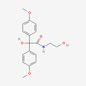 molecular formula C18H21NO5 B3590621 2-hydroxy-N-(2-hydroxyethyl)-2,2-bis(4-methoxyphenyl)acetamide 