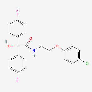 molecular formula C22H18ClF2NO3 B3590625 N-[2-(4-chlorophenoxy)ethyl]-2,2-bis(4-fluorophenyl)-2-hydroxyacetamide 