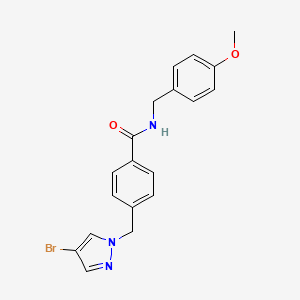 molecular formula C19H18BrN3O2 B3590633 4-[(4-BROMO-1H-PYRAZOL-1-YL)METHYL]-N~1~-(4-METHOXYBENZYL)BENZAMIDE 