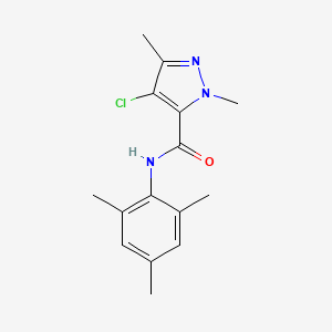 molecular formula C15H18ClN3O B3590678 4-chloro-N-mesityl-1,3-dimethyl-1H-pyrazole-5-carboxamide 