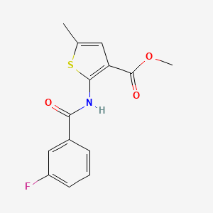 molecular formula C14H12FNO3S B3590679 methyl 2-[(3-fluorobenzoyl)amino]-5-methyl-3-thiophenecarboxylate 