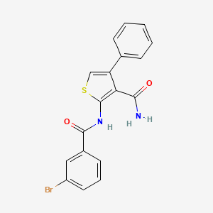 molecular formula C18H13BrN2O2S B3590706 2-[(3-bromobenzoyl)amino]-4-phenyl-3-thiophenecarboxamide 