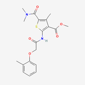 molecular formula C19H22N2O5S B3590729 methyl 5-[(dimethylamino)carbonyl]-4-methyl-2-{[(2-methylphenoxy)acetyl]amino}-3-thiophenecarboxylate 