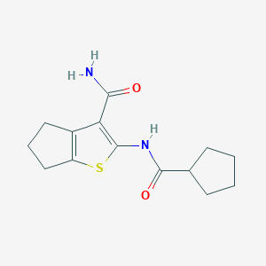 2-CYCLOPENTANEAMIDO-4H,5H,6H-CYCLOPENTA[B]THIOPHENE-3-CARBOXAMIDE