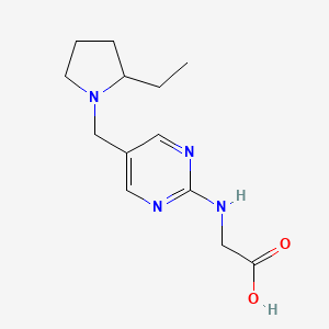 molecular formula C13H20N4O2 B3590751 2-[[5-[(2-Ethylpyrrolidin-1-yl)methyl]pyrimidin-2-yl]amino]acetic acid 