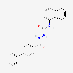 molecular formula C24H19N3O2 B3590763 2-(4-biphenylylcarbonyl)-N-1-naphthylhydrazinecarboxamide 