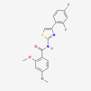 molecular formula C18H14F2N2O3S B3590786 N-[4-(2,4-difluorophenyl)-1,3-thiazol-2-yl]-2,4-dimethoxybenzamide 