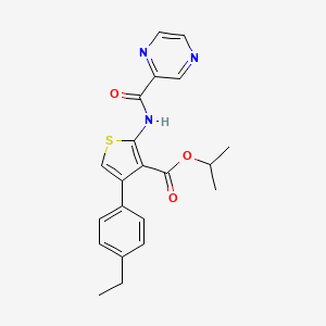 PROPAN-2-YL 4-(4-ETHYLPHENYL)-2-(PYRAZINE-2-AMIDO)THIOPHENE-3-CARBOXYLATE