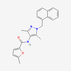 molecular formula C22H21N3O2 B3590805 N-[3,5-dimethyl-1-(1-naphthylmethyl)-1H-pyrazol-4-yl]-5-methyl-2-furamide 