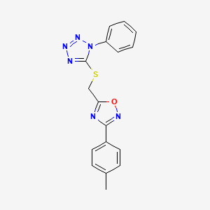 5-({[3-(4-methylphenyl)-1,2,4-oxadiazol-5-yl]methyl}sulfanyl)-1-phenyl-1H-tetrazole