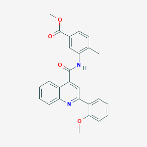 molecular formula C26H22N2O4 B3590854 METHYL 3-({[2-(2-METHOXYPHENYL)-4-QUINOLYL]CARBONYL}AMINO)-4-METHYLBENZOATE 