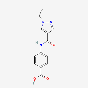 molecular formula C13H13N3O3 B3590868 4-{[(1-ethyl-1H-pyrazol-4-yl)carbonyl]amino}benzoic acid 