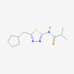 molecular formula C12H19N3OS B3590895 N-[5-(cyclopentylmethyl)-1,3,4-thiadiazol-2-yl]-2-methylpropanamide 