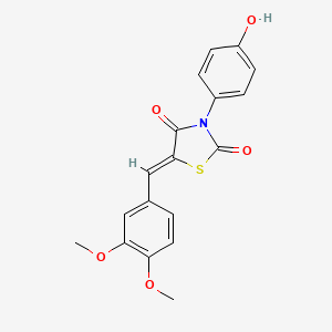 5-(3,4-dimethoxybenzylidene)-3-(4-hydroxyphenyl)-1,3-thiazolidine-2,4-dione