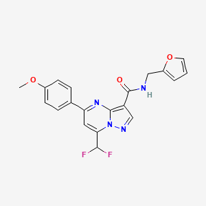 molecular formula C20H16F2N4O3 B3590919 7-(difluoromethyl)-N-(2-furylmethyl)-5-(4-methoxyphenyl)pyrazolo[1,5-a]pyrimidine-3-carboxamide 