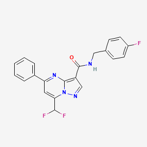 7-(difluoromethyl)-N-[(4-fluorophenyl)methyl]-5-phenylpyrazolo[1,5-a]pyrimidine-3-carboxamide