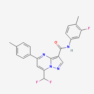 molecular formula C22H17F3N4O B3590938 7-(difluoromethyl)-N-(3-fluoro-4-methylphenyl)-5-(4-methylphenyl)pyrazolo[1,5-a]pyrimidine-3-carboxamide 