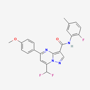 molecular formula C22H17F3N4O2 B3590961 7-(difluoromethyl)-N-(2-fluoro-5-methylphenyl)-5-(4-methoxyphenyl)pyrazolo[1,5-a]pyrimidine-3-carboxamide 