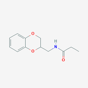 molecular formula C12H15NO3 B359097 N-(2,3-dihydro-1,4-benzodioxin-2-ylmethyl)propanamide CAS No. 102908-66-7