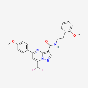 molecular formula C24H22F2N4O3 B3590993 7-(difluoromethyl)-5-(4-methoxyphenyl)-N-[2-(2-methoxyphenyl)ethyl]pyrazolo[1,5-a]pyrimidine-3-carboxamide 