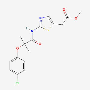 METHYL 2-{2-[2-(4-CHLOROPHENOXY)-2-METHYLPROPANAMIDO]-1,3-THIAZOL-5-YL}ACETATE