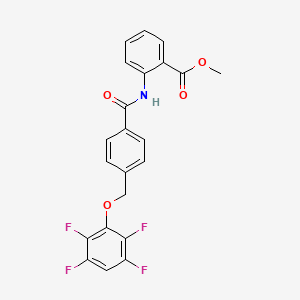 molecular formula C22H15F4NO4 B3591024 methyl 2-({4-[(2,3,5,6-tetrafluorophenoxy)methyl]benzoyl}amino)benzoate 