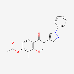 8-methyl-4-oxo-3-(1-phenyl-1H-pyrazol-4-yl)-4H-chromen-7-yl acetate