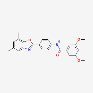 N-[4-(5,7-dimethyl-1,3-benzoxazol-2-yl)phenyl]-3,5-dimethoxybenzamide