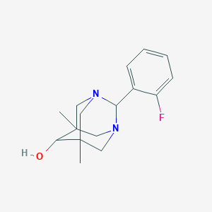 2-(2-Fluorophenyl)-5,7-dimethyl-1,3-diazatricyclo[3.3.1.1~3,7~]decan-6-ol