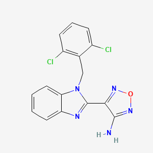 molecular formula C16H11Cl2N5O B3591057 4-{1-[(2,6-Dichlorophenyl)methyl]-1H-1,3-benzodiazol-2-YL}-1,2,5-oxadiazol-3-amine 