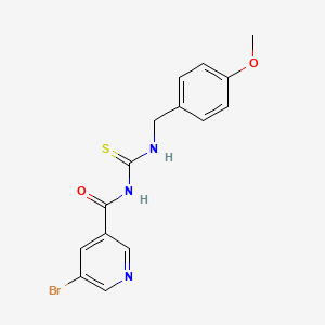 molecular formula C15H14BrN3O2S B3591084 5-bromo-N-[(4-methoxyphenyl)methylcarbamothioyl]pyridine-3-carboxamide 