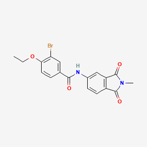 molecular formula C18H15BrN2O4 B3591113 3-bromo-4-ethoxy-N-(2-methyl-1,3-dioxo-2,3-dihydro-1H-isoindol-5-yl)benzamide 