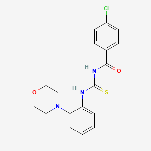 molecular formula C18H18ClN3O2S B3591129 4-chloro-N-({[2-(4-morpholinyl)phenyl]amino}carbonothioyl)benzamide 