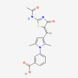 3-(3-{[2-(acetylimino)-4-oxo-1,3-thiazolidin-5-ylidene]methyl}-2,5-dimethyl-1H-pyrrol-1-yl)benzoic acid