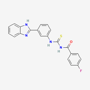 molecular formula C21H15FN4OS B3591163 N-({[3-(1H-benzimidazol-2-yl)phenyl]amino}carbonothioyl)-4-fluorobenzamide 