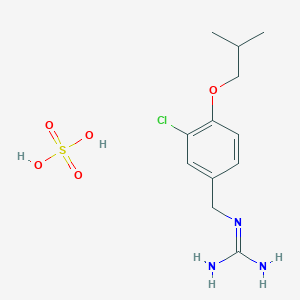 molecular formula C12H20ClN3O5S B3591182 2-[[3-Chloro-4-(2-methylpropoxy)phenyl]methyl]guanidine;sulfuric acid 