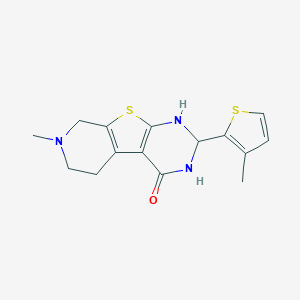 molecular formula C15H17N3OS2 B359119 7-methyl-2-(3-methyl-2-thienyl)-2,3,5,6,7,8-hexahydropyrido[4',3':4,5]thieno[2,3-d]pyrimidin-4(1H)-one CAS No. 321529-55-9