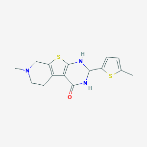molecular formula C15H17N3OS2 B359120 7-methyl-2-(5-methyl-2-thienyl)-2,3,5,6,7,8-hexahydropyrido[4',3':4,5]thieno[2,3-d]pyrimidin-4(1H)-one CAS No. 321529-58-2