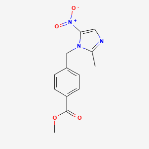 molecular formula C13H13N3O4 B3591222 Methyl 4-[(2-methyl-5-nitroimidazol-1-yl)methyl]benzoate 