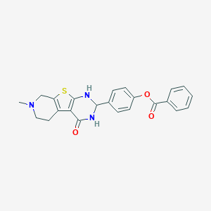 molecular formula C23H21N3O3S B359123 4-(7-Methyl-4-oxo-1,2,3,4,5,6,7,8-octahydropyrido[4',3':4,5]thieno[2,3-d]pyrimidin-2-yl)phenyl benzoate CAS No. 353462-32-5