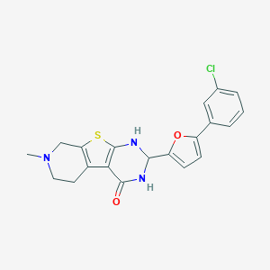 molecular formula C20H18ClN3O2S B359126 2-[5-(3-chlorophenyl)-2-furyl]-7-methyl-2,3,5,6,7,8-hexahydropyrido[4',3':4,5]thieno[2,3-d]pyrimidin-4(1H)-one CAS No. 488825-25-8