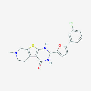 5-[5-(3-chlorophenyl)furan-2-yl]-11-methyl-8-thia-4,6,11-triazatricyclo[7.4.0.02,7]trideca-1(9),2(7)-dien-3-one