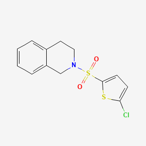 molecular formula C13H12ClNO2S2 B3591263 2-[(5-Chlorothiophen-2-yl)sulfonyl]-1,2,3,4-tetrahydroisoquinoline 